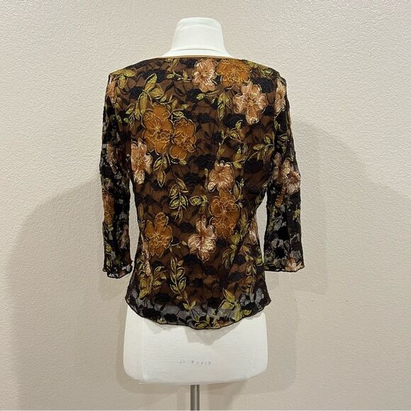 Dress Barn Fall Floral Lace Layered Top Size Large - Picture 5 of 13